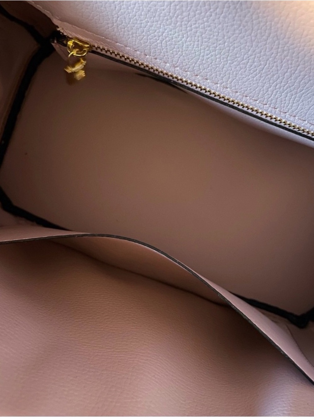 Blush Pink Structured, Leather Top-Handle Satchel - Picture 11 of 11